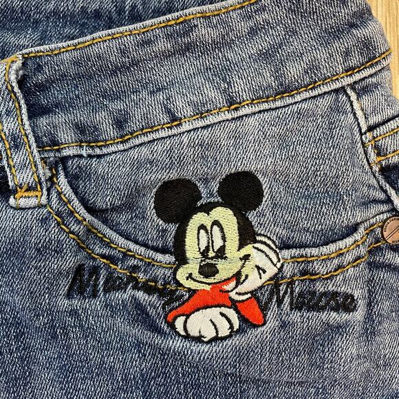 Mango Mickey Mouse Denim Shorts Size 9 Blue Embroidered Jean Cutoffs Disney - Picture 7 of 7
